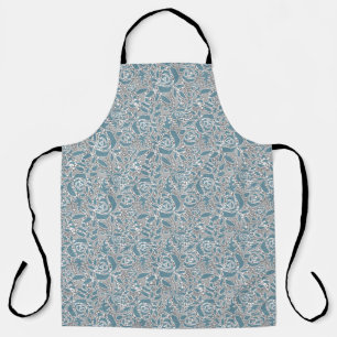 Seamless abstract lace romantic retro vintage blue apron