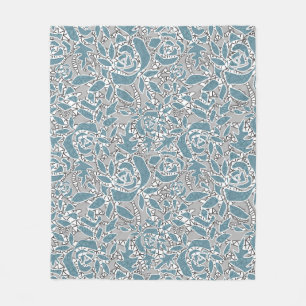 Seamless abstract lace romantic retro vintage blue fleece blanket
