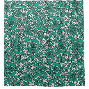 Seamless abstract lace romantic retro vintage gree shower curtain