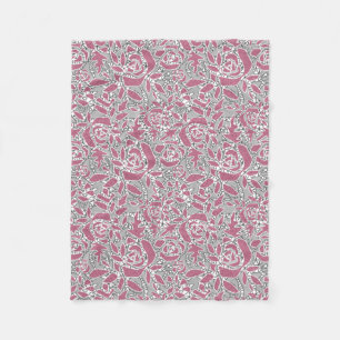 Seamless abstract lace romantic retro vintage pink fleece blanket