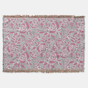 Seamless abstract lace romantic retro vintage pink throw blanket