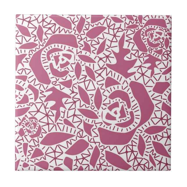 Seamless abstract lace romantic retro vintage pink tile (Front)