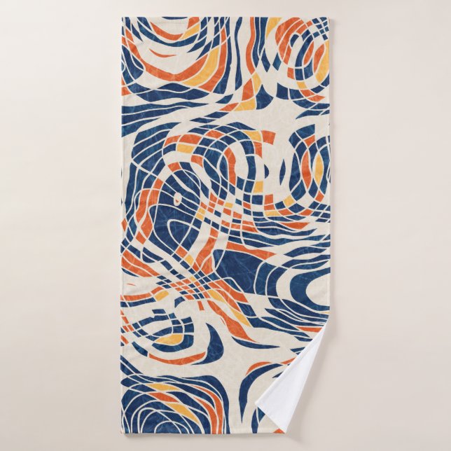 Seamless abstract line geo pattern. High quality i Bath Towel (Bath Towel)