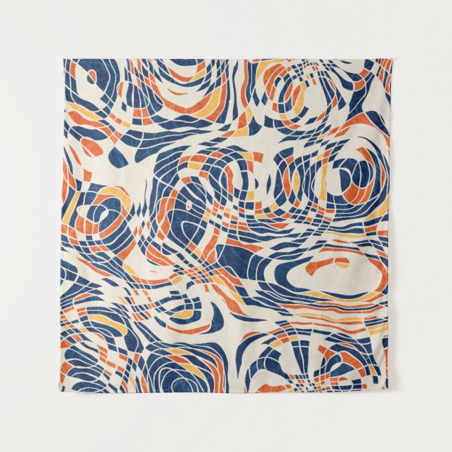 Seamless abstract line geo pattern. High quality i Tapestry (Front)