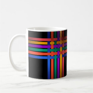 Seamless abstract lines striped silk satin ribbons coffee mug