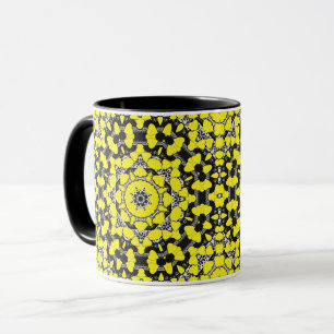 Seamless abstract mandala hearts bright round orna mug