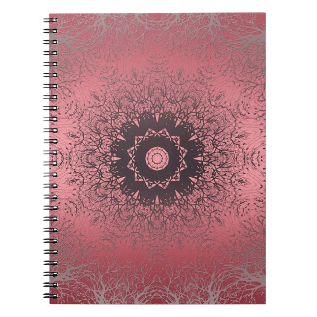 Seamless abstract mandala round circle kaleidoscop notebook (Front)