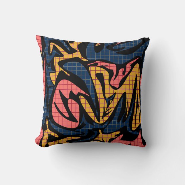 Seamless abstract memphis school modern pattern bl cushion (Front)