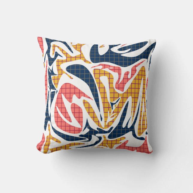 Seamless abstract memphis school modern pattern wh cushion (Front)