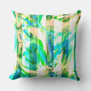 Seamless abstract modern brush stroke multicolor d cushion