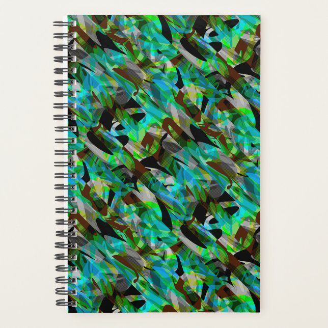 Seamless abstract modern brush stroke multicolor d planner (Front)