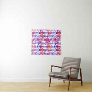 Seamless abstract modern brush stroke multicolor d tapestry