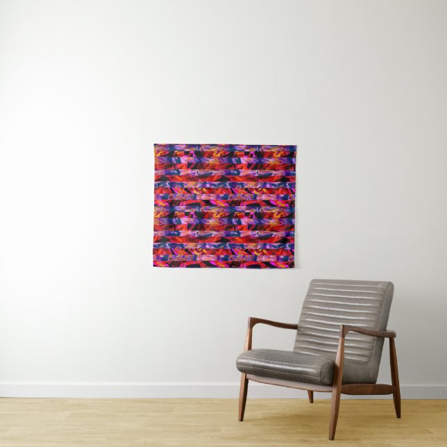 Seamless abstract modern brush stroke multicolor d tapestry (In Situ (Horizontal))