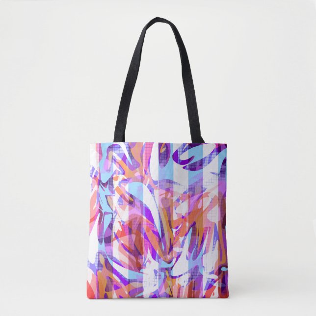 Seamless abstract modern brush stroke multicolor d tote bag (Front)