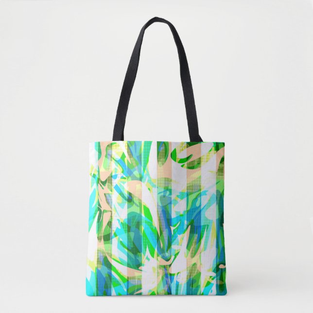Seamless abstract modern brush stroke multicolor d tote bag (Front)