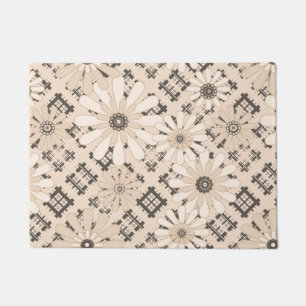 Seamless abstract modern chequered plaid floral be doormat