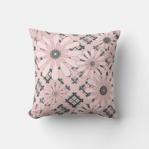 Seamless abstract modern chequered plaid floral pi cushion