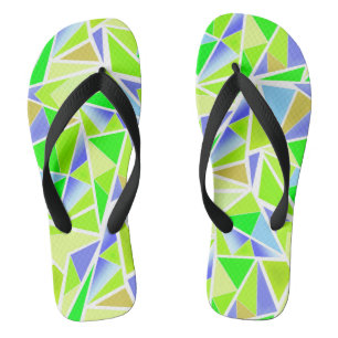 Seamless abstract modern geometrical shapes triang flip flops