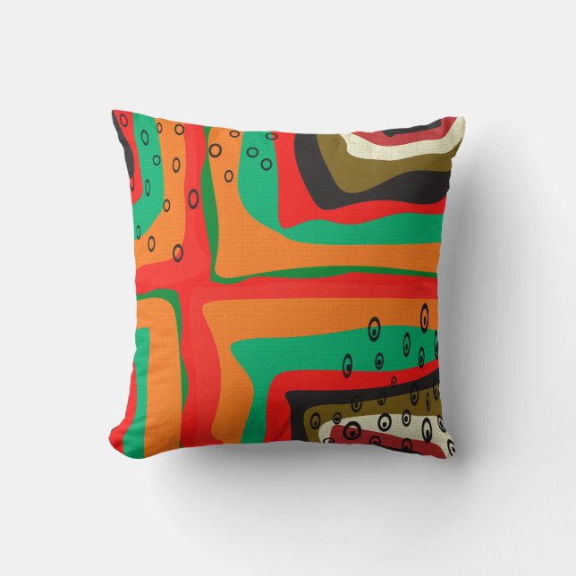 Seamless abstract modern retro colours pattern ora cushion (Front)