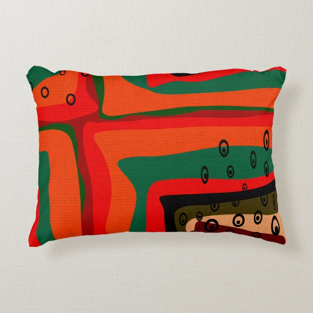 Seamless abstract modern retro colours pattern ora decorative cushion (Front)
