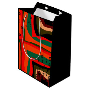 Seamless abstract modern retro colours pattern ora medium gift bag