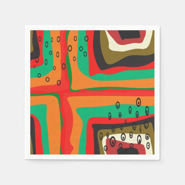 Seamless abstract modern retro colours pattern ora napkin (Front)