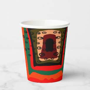 Seamless abstract modern retro colours pattern ora paper cups