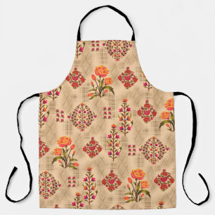 Seamless abstract mughal floral pattern apron