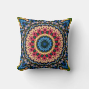 Seamless abstract ornamental brown red navy decor cushion