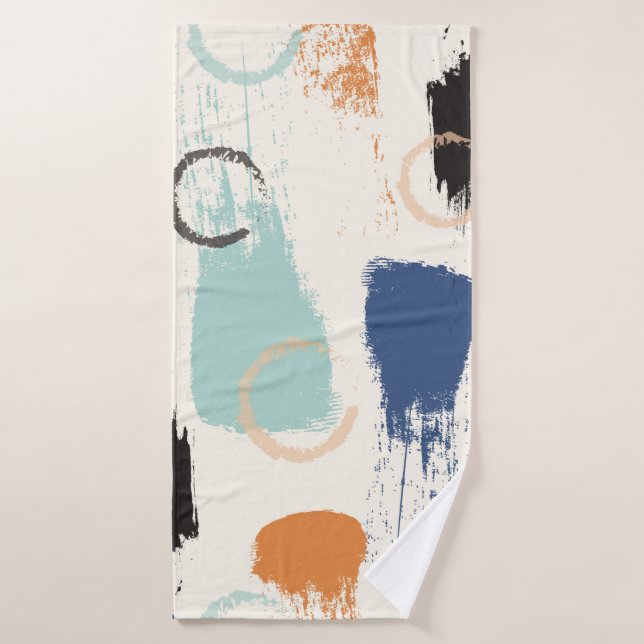 Seamless abstract pastel brush strokes pattern bac bath towel (Bath Towel)