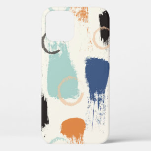 Seamless abstract pastel brush strokes pattern bac iPhone 12 case