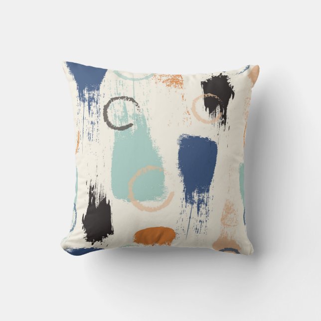 Seamless abstract pastel brush strokes pattern bac cushion (Front)