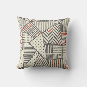 Seamless abstract patchwork in retro colors. Endle Cushion