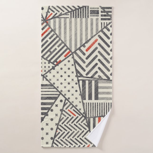 Seamless abstract patchwork in retro colours. Endl Bath Towel (Bath Towel)