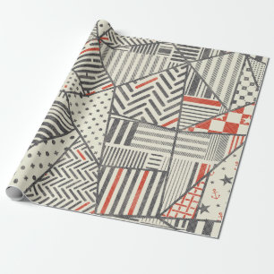 Seamless abstract patchwork in retro colours. Endl Wrapping Paper
