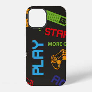 seamless abstract pattern in pixel game style. Wit iPhone 12 Case