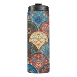 Seamless abstract pattern of trendy coloured abstr thermal tumbler
