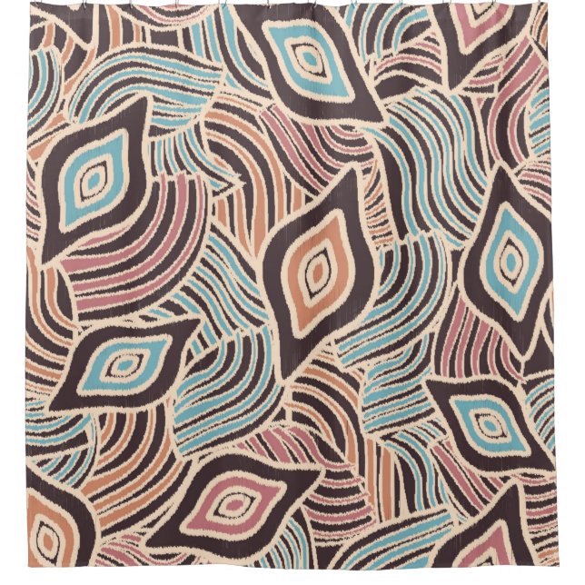Seamless abstract pattern with the image of geomet shower curtain (Front)