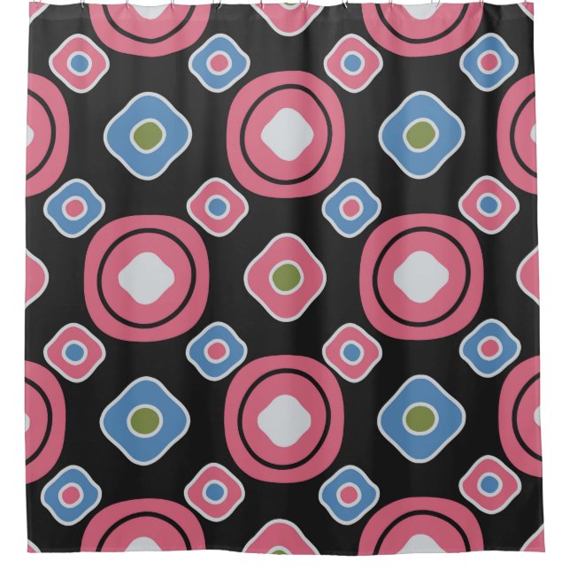 Seamless abstract pattern with the image of oval g shower curtain (Front)