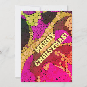 Seamless abstract pointillism dots circles yellow holiday card