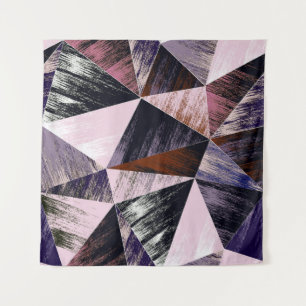 Seamless abstract polygon pattern. Blue, pink, bro Tapestry