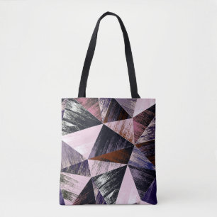 Seamless abstract polygon pattern. Blue, pink, bro Tote Bag