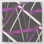 Seamless Abstract Purple and White Lines On Black