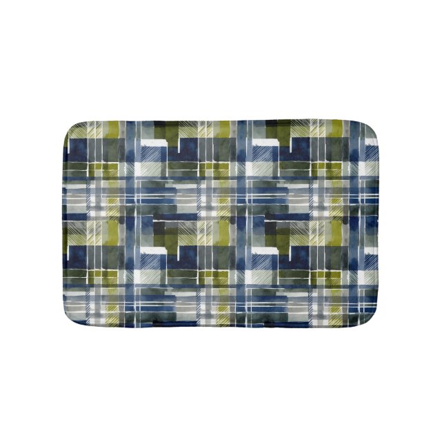Seamless abstract  rectangles  bath mat (Front)