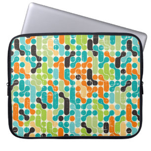 Seamless abstract retro geometric pattern laptop sleeve