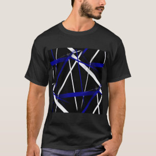 Seamless Abstract  Royal Blue and White Lines T-Shirt