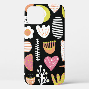 Seamless abstract shapes colourful vintage kids pa iPhone 12 case