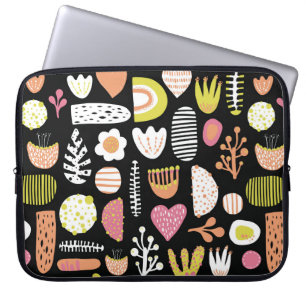 Seamless abstract shapes colourful vintage kids pa laptop sleeve
