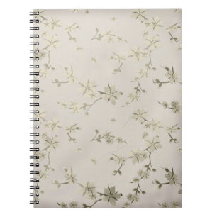Seamless abstract small retro vintage beige flower notebook