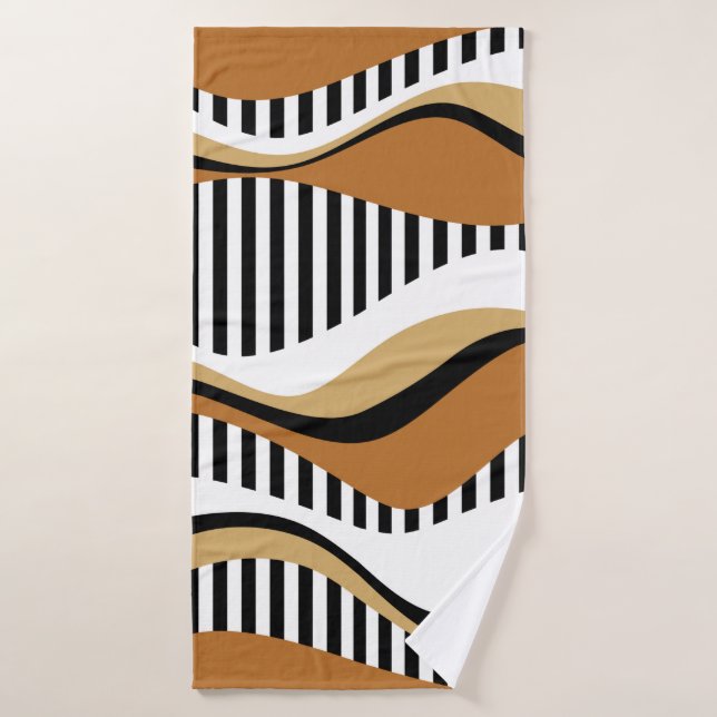 Seamless abstract stripes, wave with colourful amo bath towel (Bath Towel)